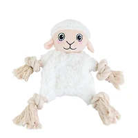 One Paw, Lamb Rope Dog Toy with Squeaker and Durable Stitching