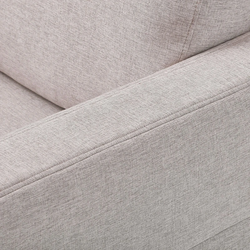 CorLiving Clara Modern Light Grey Upholstered Indoor Accent Armchair with Wood Legs