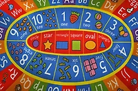 KC Cubs Playtime Collection ABC Alphabet, Numbers and Shapes Educational Learning & Game Oval Area Rug Carpet for Kids and Children Bedrooms and Playroom
