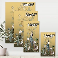 Designart Chinoiserie Aux Oiseaux Et Pivoines VI Art mural sur toile