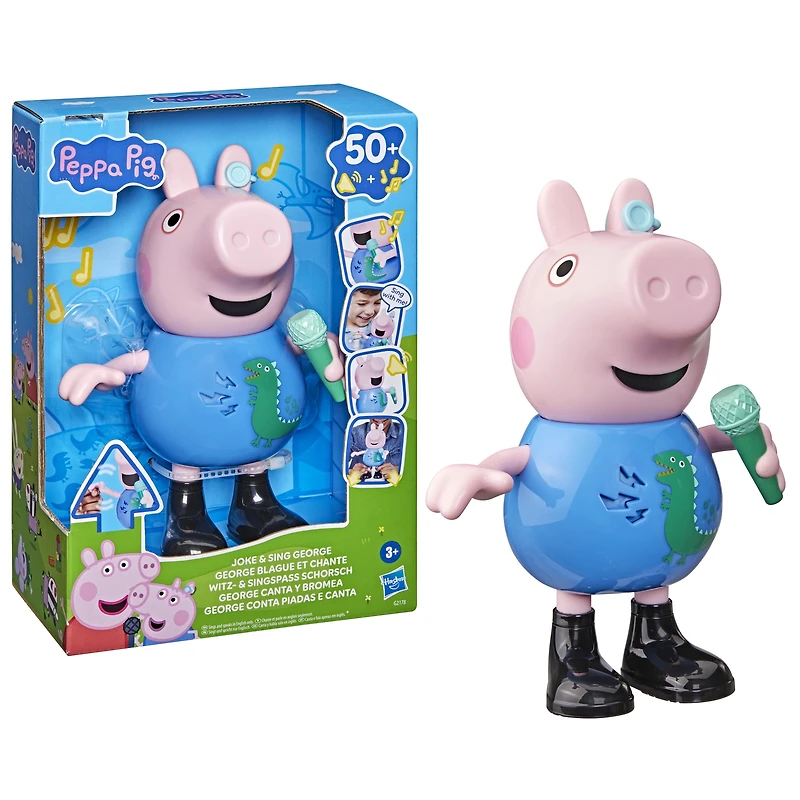 Jouets Peppa Pig Figurine George qui chante et fait des blagues, jouets musicaux préscolaires pour garçons et filles, 3 ans et plus - Version anglaise