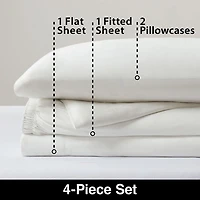 Allswell 300 Thread Count Soft & Silky 4-Piece Viscose from Bamboo Sateen Sheet Set, King Sheet Set