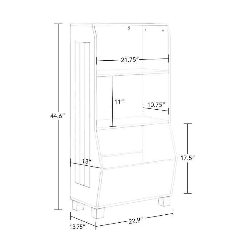 Kids 23" Bookcase with Toy Organizer and 2 Bins