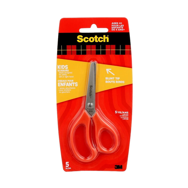 Ciseaux pour enfants doux au toucher à bouts arrondis Scotch®, 1442B 5 po, 1/Paquet
