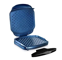Gril Électrique d’Intérieur Granitestone Diamond Infusé à Pointes, Ultra-Durable et Antiadhésif, Cuisson Rapide avec Pointes Chauffantes, Bleu Classique