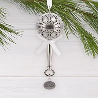 Hallmark 1er Noël de Bébé Silver Baby Rattle 2025 Christmas Ornament, Metal