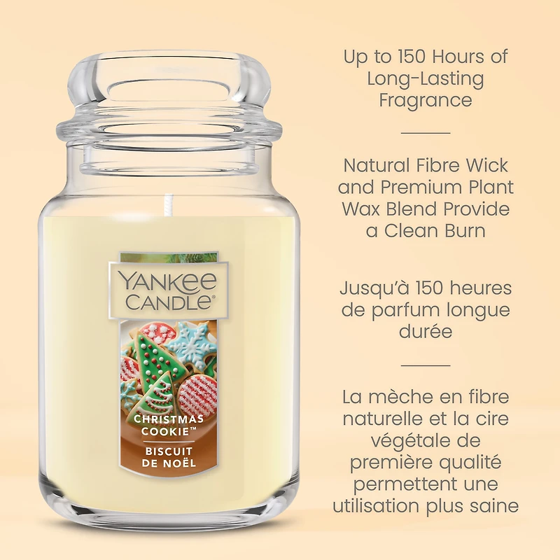 Yankee Candle Scented Candle, Christmas Cookie, 22 oz Original Large Jar, 1 Wick