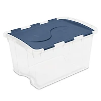 Sterilite Boîte de Rangement 45L avec Couvercle à Charnière - Bleu