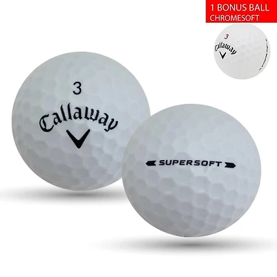 Mulligan - 60 balles de golf récupérées Callaway Supersoft 1 Bonus Chromesoft 5A, Blanc