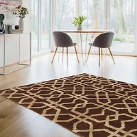Aspire Wool X's Brown & Sand 5' x 8' Area Rug