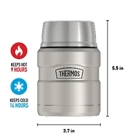 Thermos Stainless King Pot alimentaire isotherme sous vide avec cuillère, 453,6 g, acier inoxydable mat Contenant à aliments