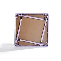 Homy Casa 5 Piece Foldable Kids Table and Chair Set, Compact Plastic Desk and Seat for Playroom Study Area, Purple