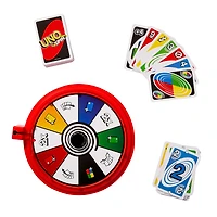 UNO Spin Card Game for Kid, Adult & Family Nights, Classic Play with Spinner