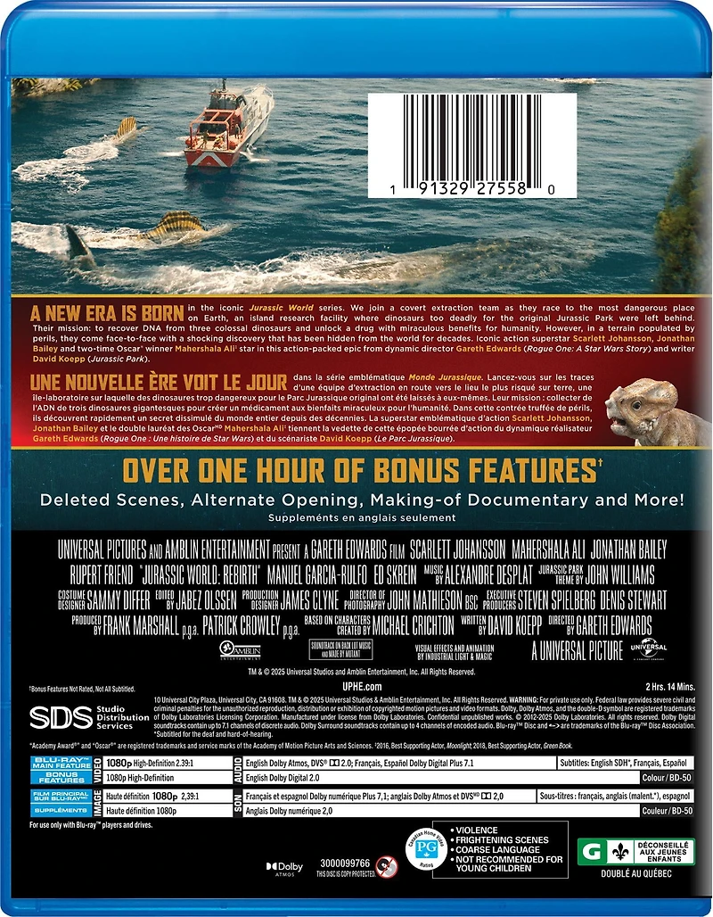 Jurassic World Rebirth Collector's Edition (Blu-Ray), starring Scarlett Johansson, Mahershala Ali, and Jonathan Bailey [2025]