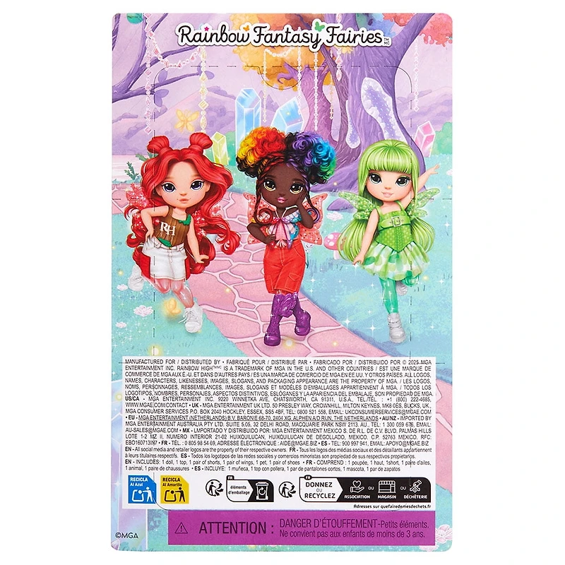 Rainbow High Littles Rainbow Fantasy Fairies + Pet – Astrid, Rainbow 5.5" Posable Small Doll & Fantasy Butterfly Pet