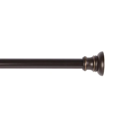 Lunar Fast Fit Nicholas 5/8" Diameter Complete Blackout No Tools Tension Window Curtain Rod, Adjustable Length, Available in Multiple Colors
