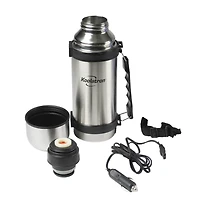 Koolatron 12V Stainless Steel Electric Flask (1L), Portable Heated Drink Flask for Car, Truck & Travel