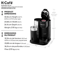 Keurig K-Café Essentials Coffee Maker with Milk Frother
