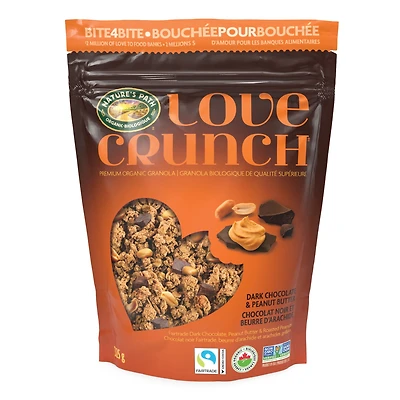 Granola biologique de qualité supérieure Love Crunch au chocolat noir et beurre d’arachide 325g