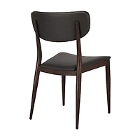 Take Me Home Classic Silloutte Dining Chair, Gray PU Upholstery and Walnut frame.