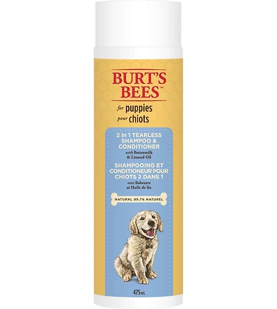 Burt's Bees 2 in 1 Tearless Shampoo Conditioner with Buttermilk Linseed Oil for Dogs Puppies Unscented