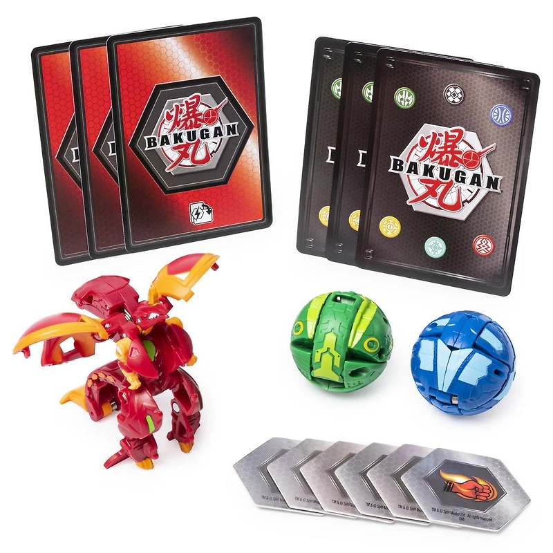 Bakugan Starter Pack 3-Pack, Dragonoid, Collectible Action Figures, for Ages 6 and Up