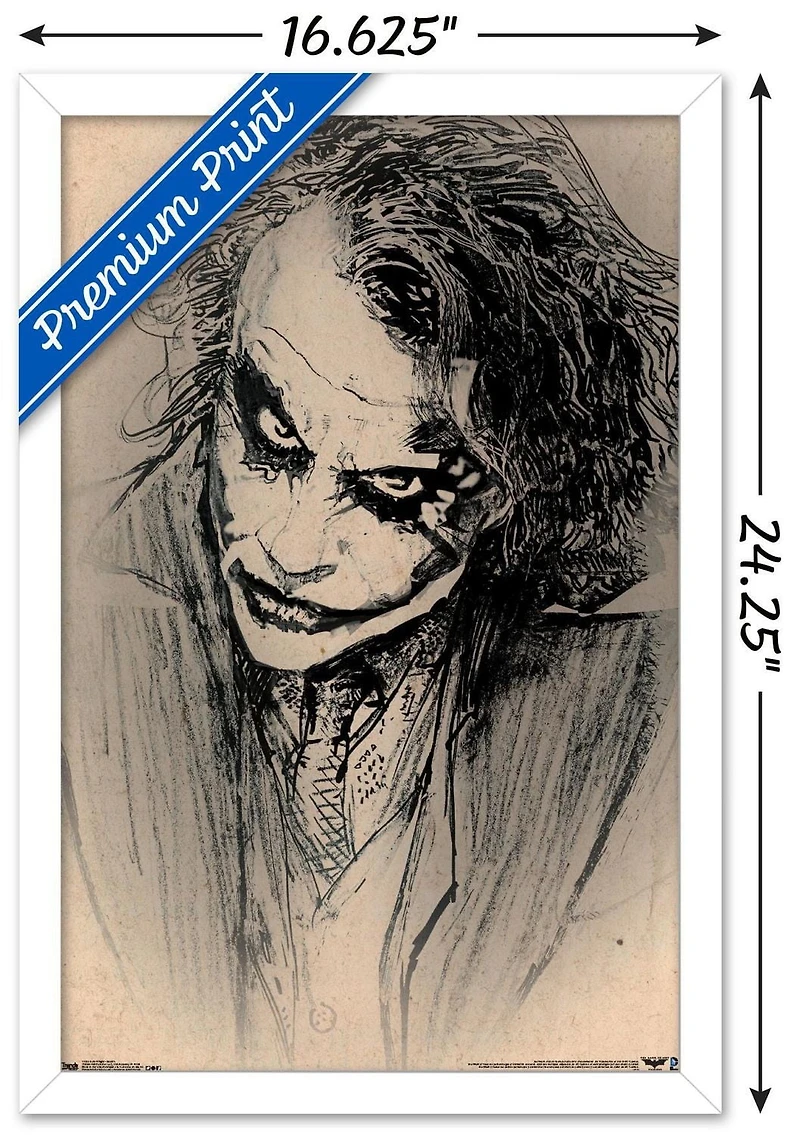 DC Comics Movie - The Dark Knight - The Joker - Sketch Wall Poster, 14.725" x 22.375"