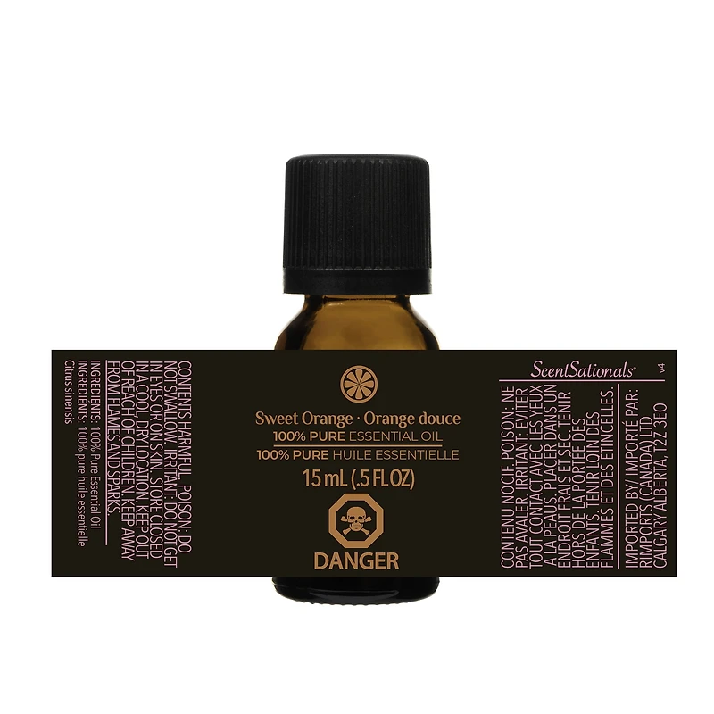 Huile Essentielle 100% ScentSationals - Orange douce 15 ml (0,5 une fois liquide)