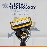 Gillette Fusion5 ProGlide Shield Shaving Razor for Men, 1 Razor Handle, 2 Refills, 2x Lubrication, FlexBall Handle and Precision Trimmer for Men, 1CT