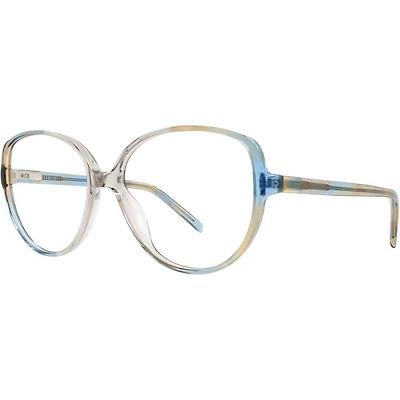 Flat Earth FE5883 Blue/Tan Crystal Eyeglass Frame