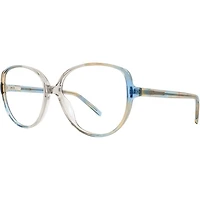 Flat Earth FE5883 Blue/Tan Crystal Eyeglass Frame