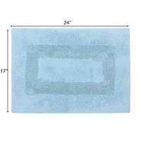 Mainstays Racetrack 100% Cotton Blue Bath Rug, 17" x 24", Non-slip bath rug