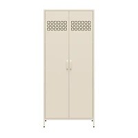Mr. Kate Annie Tall Metal 2 Door Cabinet, Parchment