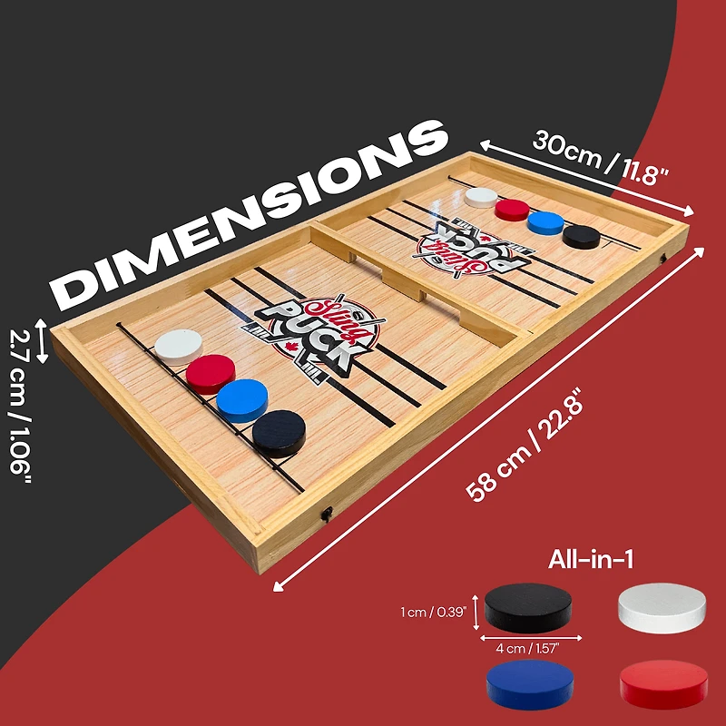 Tradeopia Fast Sling Puck Game - 58 x 30 cm, with 3 swappable Gates