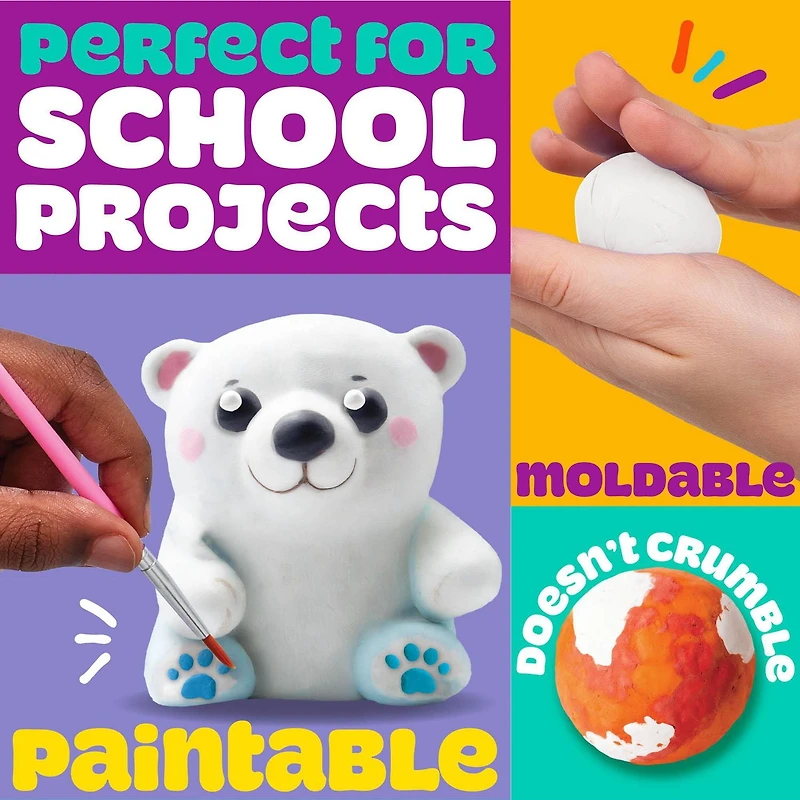 Seau de pâtes à modeler séchant à l’air de la marque Play-Doh, lot de 5 pâtes blanches PLAYDOH 40OZ BLANC