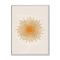 Designart Imprimé soleil orange II ART MURAL À CADRE FLOTTÉ