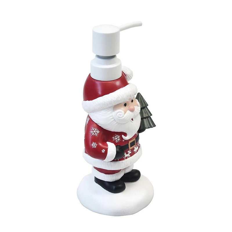 Holiday Time Pompe à savon et lotion Père Noël, distributeur de savon et de lotion en résine pour salle de bain ou cuisine