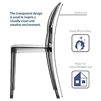 Heavenly Collection <br>Plastique Fumée Chaise Sans Bras