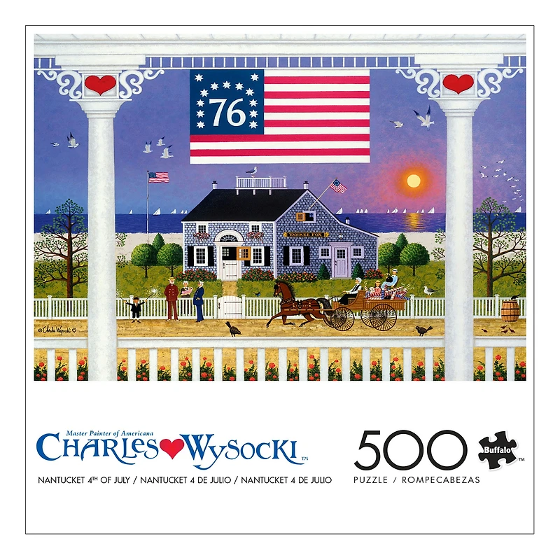 Buffalo Games Nantucket 4th of July 500-Piece Interlocking Jigsaw Puzzle for Adults Ages 14-99 Years