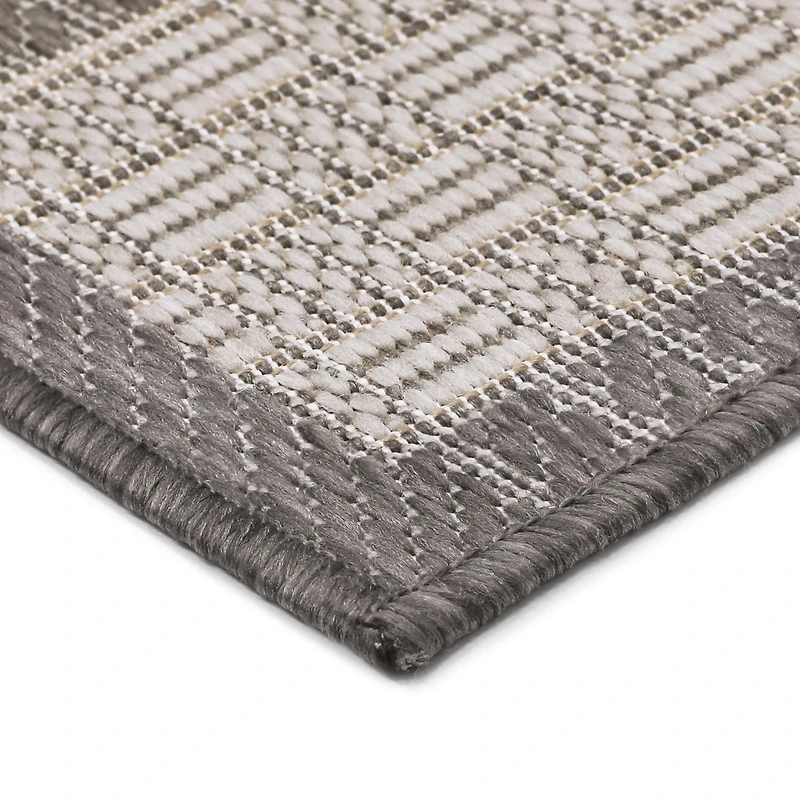 2-ft x 5-ft Fresco Tonal Weave, Grey Flatweave Mat