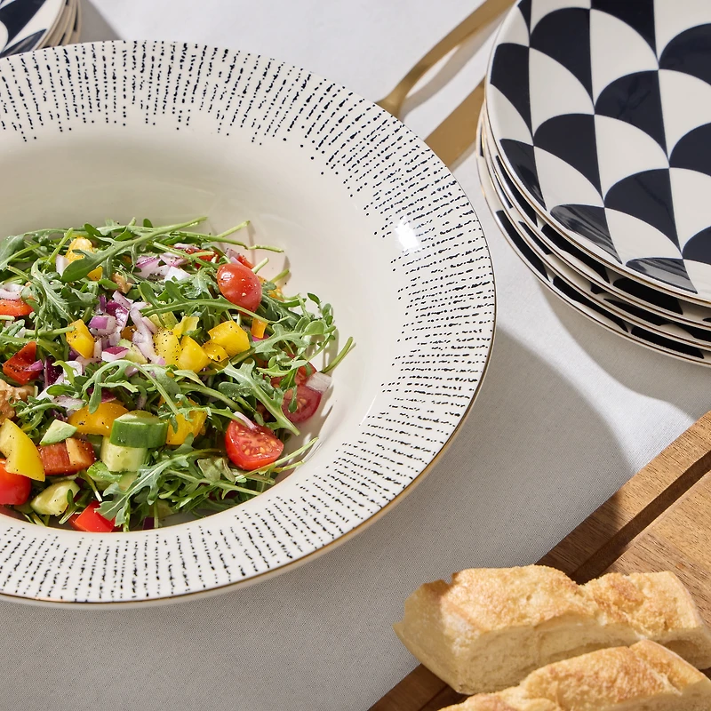 Ensemble de 3 bols de service Riley avec cuillère et fourchette en acacia de Thyme & Table