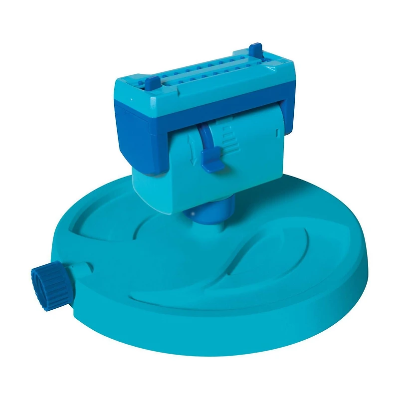 Aqua Joe AJ-OSPR20 20-Nozzle Max Coverage Adjustable Gear Driven Oscillating Sprinkler on Sled Base