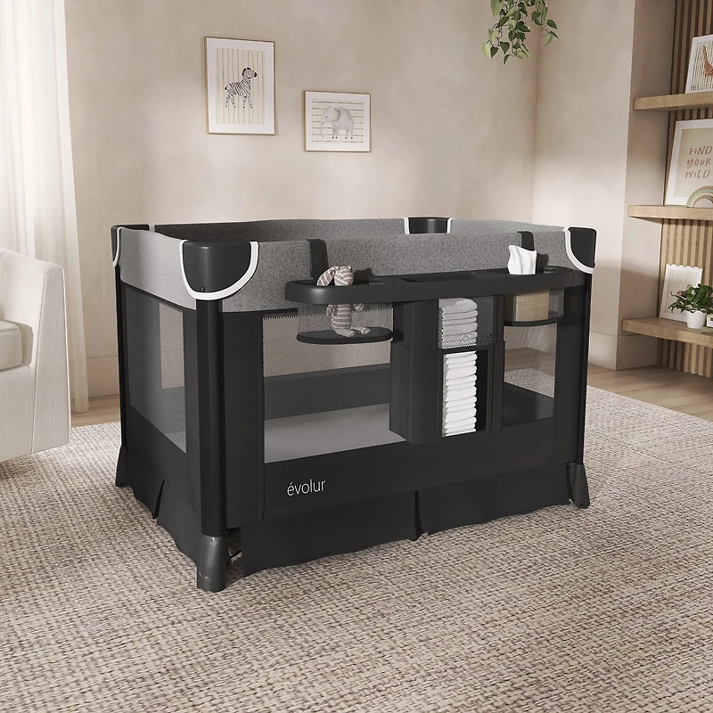Parc pour bébé Evolur Cozy Cove Deluxe, noir