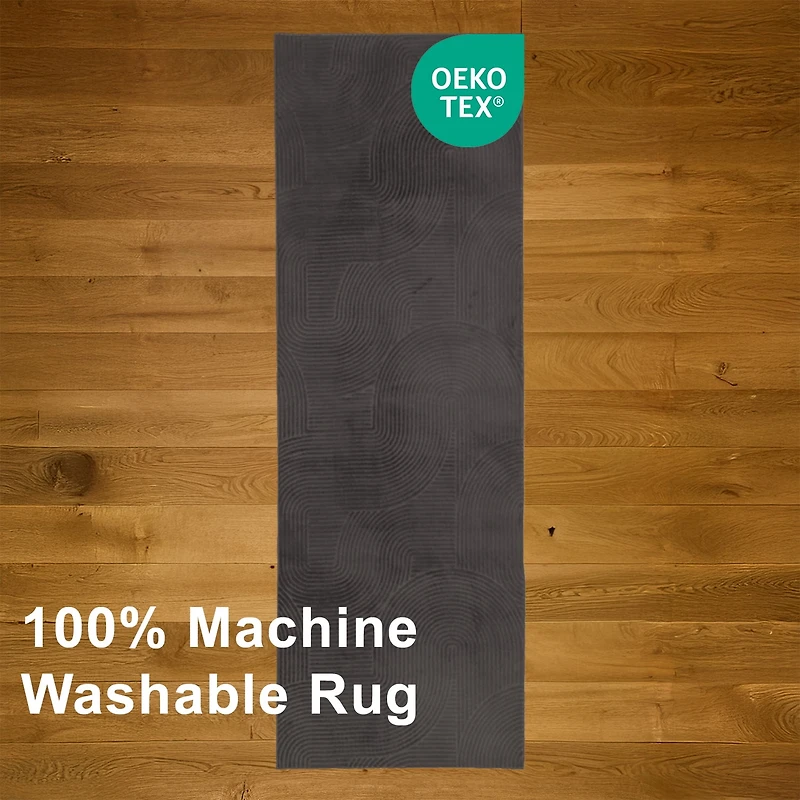 Tapis Elion Lavable A la Machine Contemporain/Moderne pour Salon, Chambre, Salle Manger, Entrée, Couloir et Plus Encore.