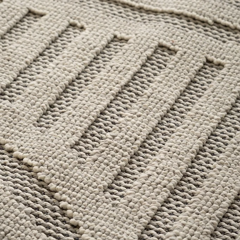 Rug Branch Hogar Abstract Indoor Outdoor Area Rug, Grey Cream, Modern - Living Room, Bedroom, Dining Room, and Kitchen