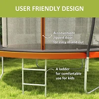 Soozier Trampoline d'extérieur de 8 pieds avec filet d'enceinte et échelle