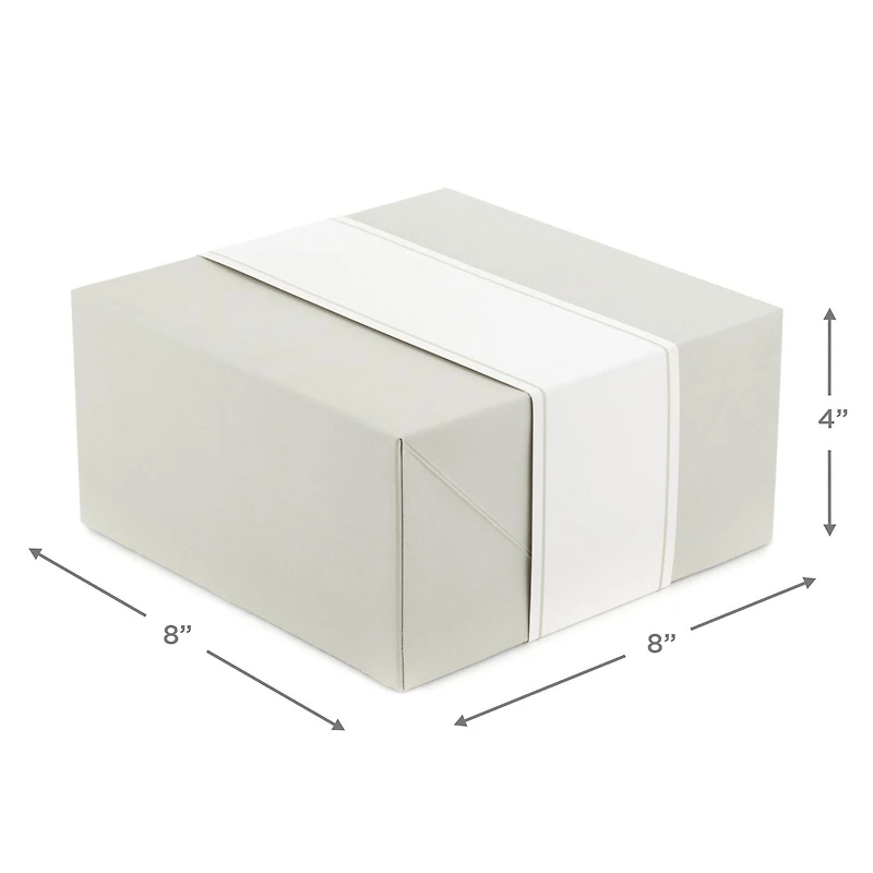 Boîtes-cadeaux moyennes blanc nacré de 8 po avec bandelettes, Hallmark (3 boîtes, 3 bandelettes) pour les mariages, les fêtes prénuptiales, la Saint-Valentin, les remises des diplômes, les départs à l