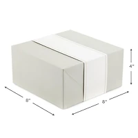Boîtes-cadeaux moyennes blanc nacré de 8 po avec bandelettes, Hallmark (3 boîtes, 3 bandelettes) pour les mariages, les fêtes prénuptiales, la Saint-Valentin, les remises des diplômes, les départs à l