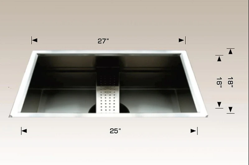 American Imaginations 27-in. W Stainless Steel Laundry Sink With 1 Bowl And 16 GaugeAI-34398