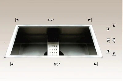 American Imaginations 27-in. W Stainless Steel Laundry Sink With 1 Bowl And 16 GaugeAI-34398